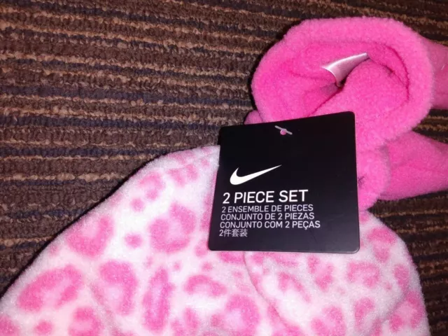 Nike Hat and Mittens Set for Baby Girls One Size 6A2779-X27 Pink  NEW with TAGS 3