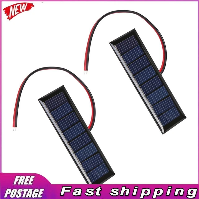 4V 0.2W EPOXY Solar Panel 8 Solar Cells 2 Wires 75x25mm for Solar ...