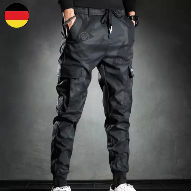 Herren Freizeit Hose Cargo Wear Sport Bekleidung Militär-Taktik Multi-Pocket-Tar