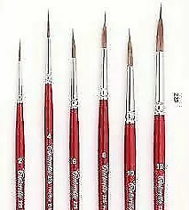 Set Da 3 Pennelli Tintoretto Per Ceramica In Pelo Di Bue Extra Serie 225 -4,8,12