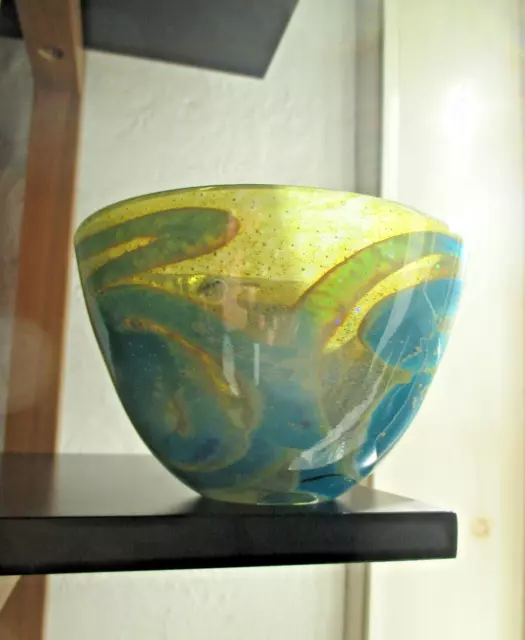 Stunning, Abstract Decorated Bowl, Michael Harris, Mdina, Malta, 1970s