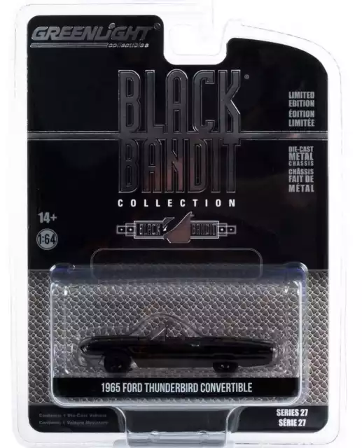 Ford Thunderbird Convertible Black Bandit Series 27 1965 1/64 Greenlight