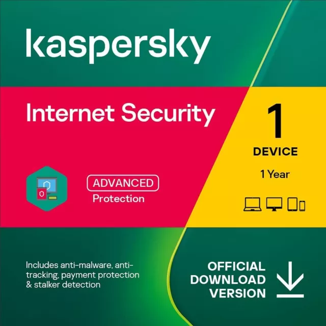 Kaspersky Internet Security 2024 - 1 Device - Licence For 1 Year - Email Uk Eu