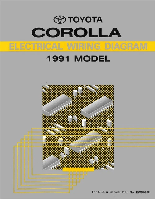 1991 TOYOTA COROLLA Wiring Diagrams Schematics Layout Factory OEM £41.