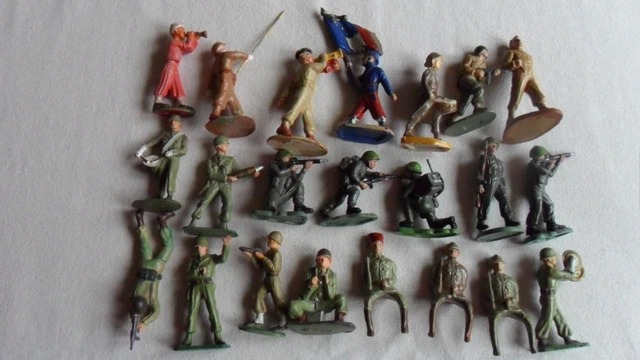 LOT DE 8 Figurines Starlux – Soldats, Infanterie & Musicien – Vintage – Bon État EUR 19,99 - FR