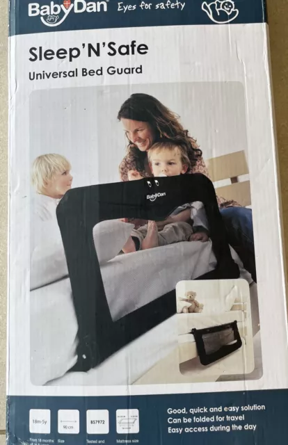 BabyDan Sleep N Safe Foldable Portable Universal Bed Guard - Black - Hardly Used