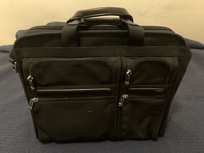 TUMI Alpha Black Ballistic Luggage Nylon 17in 2 Compartment Laptop Bag