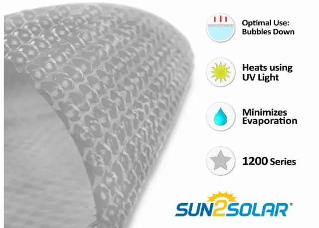 Sun2Solar 1200 Series Clear Round Swimming Pool Solar Cover Heater - Choose Size