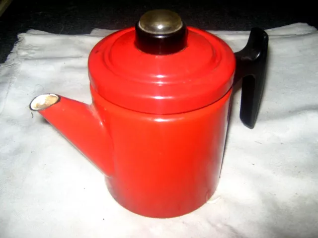 Red Enamel Percolator PEHTOORI by Antti Nurmesniemi for Wärtsilä Arabia / Finel,