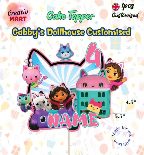 Personalised Cute Gabby's Dollhouse Cake Topper , Birthday Cakes Decoration New