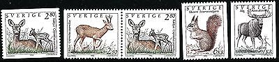 Sweden 1992 Animals; moose, deer, squirrel. EngraverL Sjööblom.  MNH