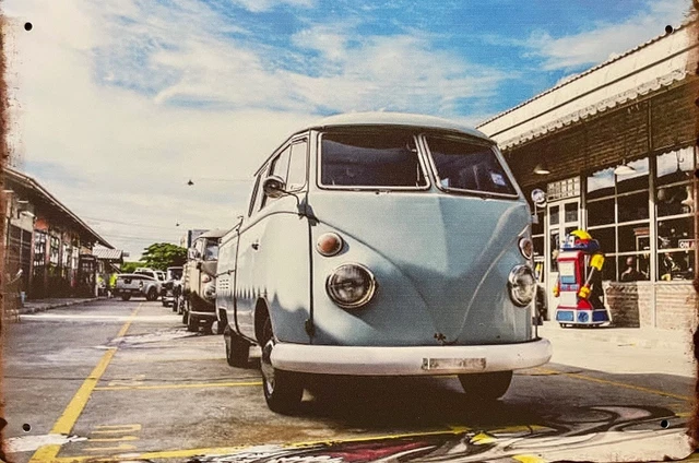 Bus VW Metal Wall Sign 12" x 8"