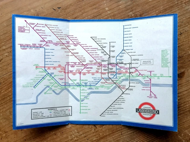 ORIGINAL 1937 (NR.1) London Underground Pocket Map - By Harry Beck ...
