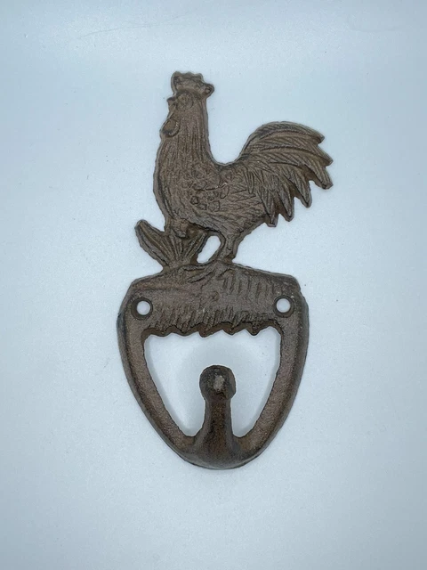 Cast Iron Rooster Single Hook Hanger for Hat / Coat / Towel Decor