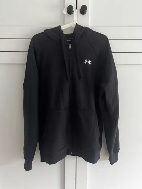 Under Armour UA Hoodie Hoody Mens Black Full Zip Size M Medium