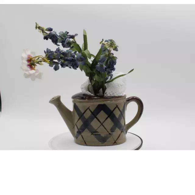 Porcelain Water Pitcher with Faux Flowers Doiley