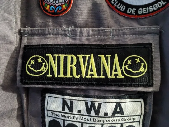 Nirvana Band Patch Kurt Cobain Grunge Alt Rock Embroidered Iron On 5x1.5"