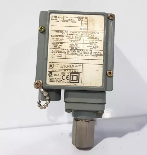 Square D Gcw-1 Pressure Switch Class 9012