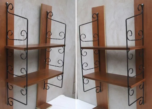 Etagere Murale - Bois & Metal - Scandinave - Ancien - Vintage - B