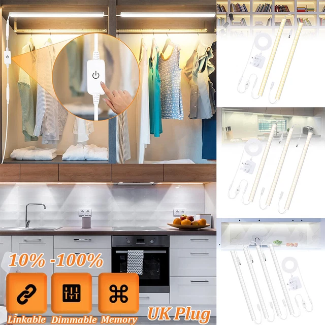 DIMMABLE LED STRIP Lights Bars Kitchen Cupboard Under Lights
