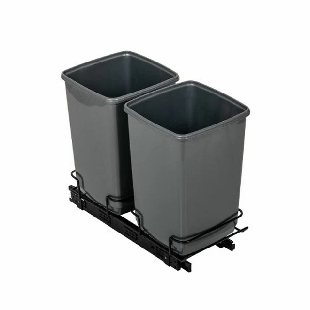 ADDIS INCUPBOARD KITCHEN pull out recycling twin bin system, 20 litre, Grey £45.00 PicClick UK