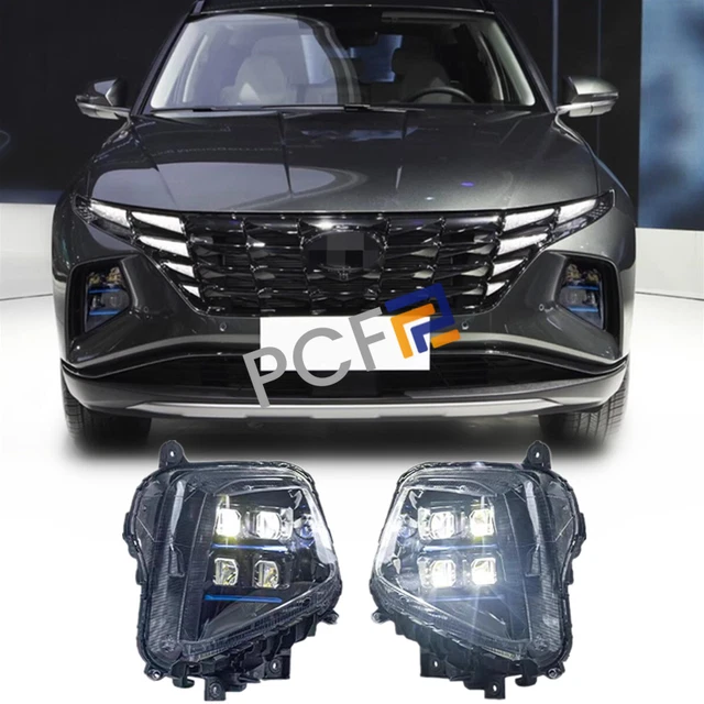 Front LED DRL Headlight Assembly For 2022-2024 Hyundai Tucson – Left Driver Side, Black Housing