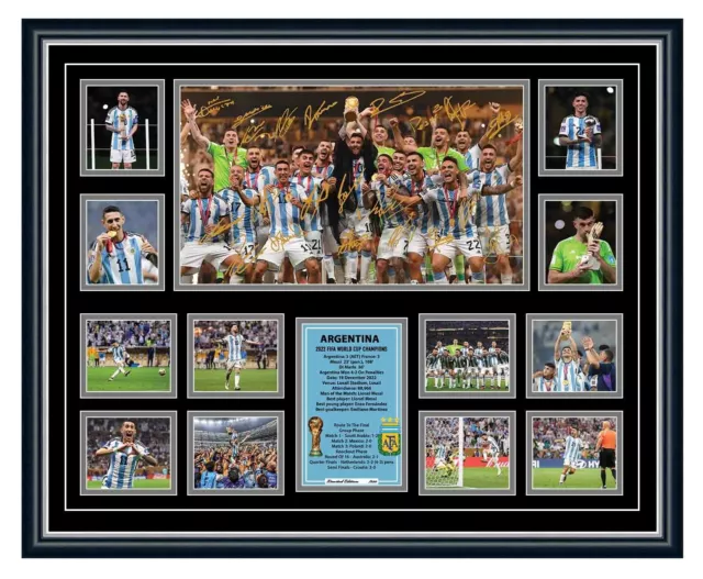 Argentina Fifa 2022 World Cup Champions Lionel Messi Signed Framed Memorabilia