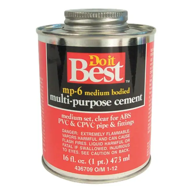 Do it Best 16 Oz. Medium Bodied Clear Multi Purpose Solvent Cement 018024 Pack