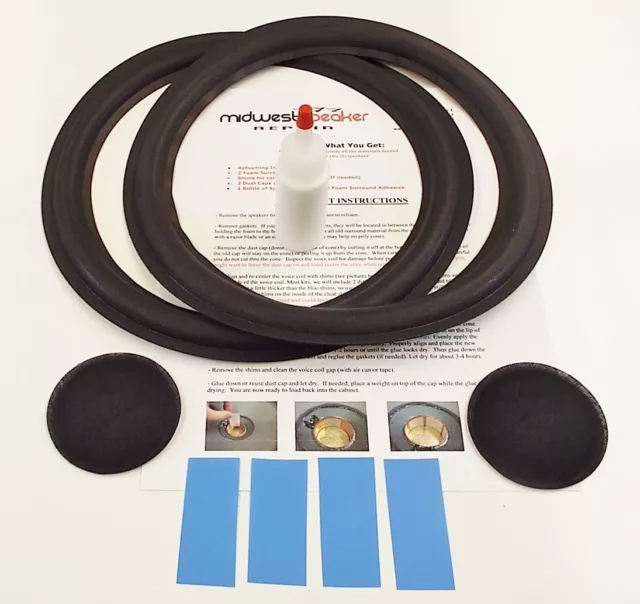 Acoustic Research AR3a AR-3a 11" Woofer Repair Foam Kit w/ Shims & Dust Caps!