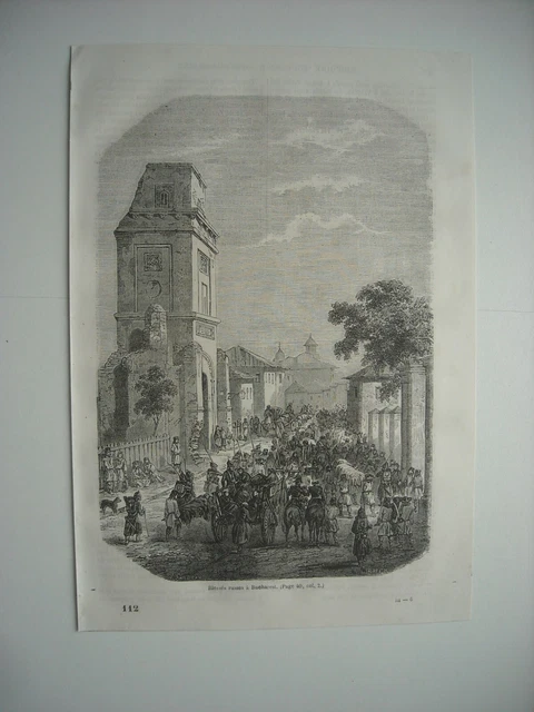 1864 Engraving. Russian Wounds In Bucharest. ++ Widdin, On The Danube.