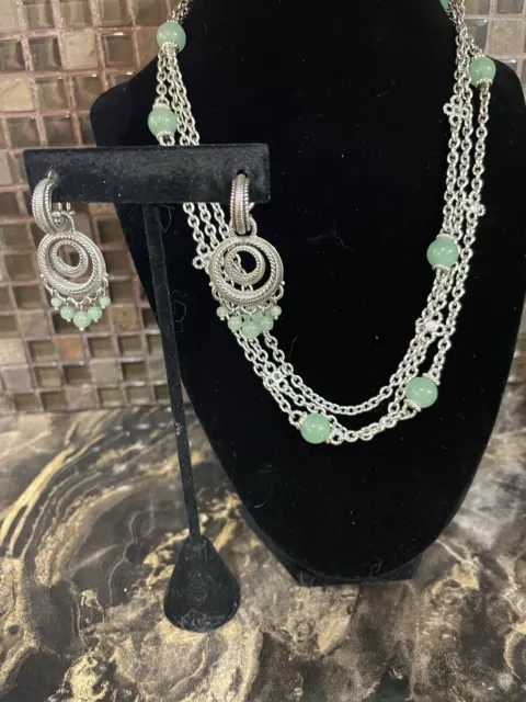 Judith Ripka SS Jade & Cz 3-Strand Necklace, (Earrings & Pendants Separate) Judith Ripka SS Jade & Cz 3-Strand Necklace, (Earrings & Pendants Separate)