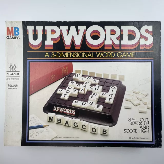 UPWORDS Milton Bradley Game (3 Dimensional Strategy) - Complete - VINTAGE 1983