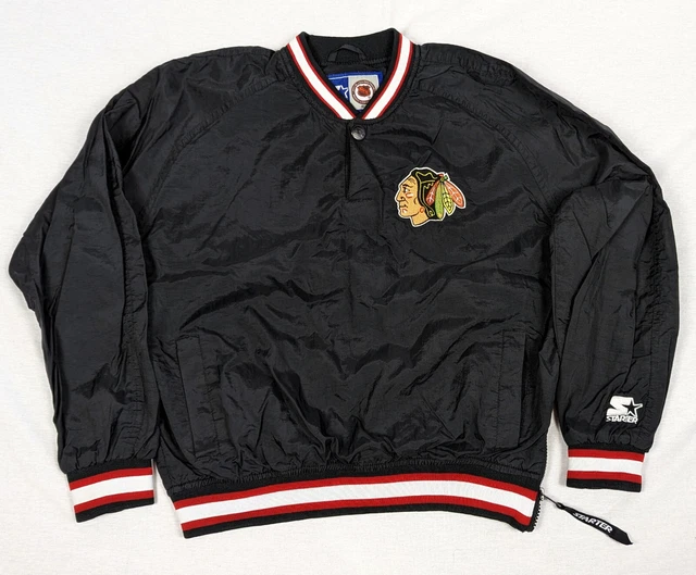 Vintage STARTER Chicago Blackhawks Pullover Windbreaker Jacket Youth Medium Boys