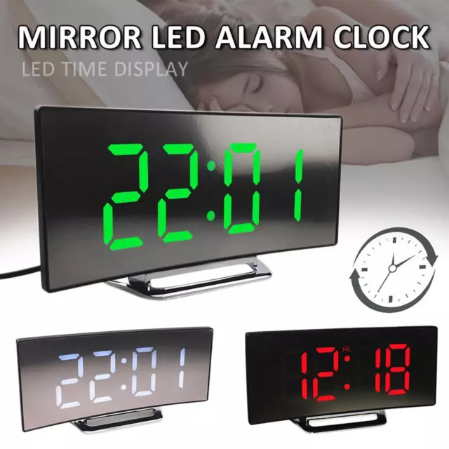 LED Wecker Digital Alarm Wecker Funk Temperatur Schlummerfunktion USB-Tischuhr D