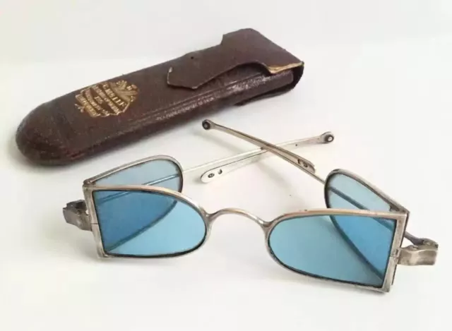 Antique Spectacles 19th Century Railroad Carriage Double D Silver Eyeglasses
