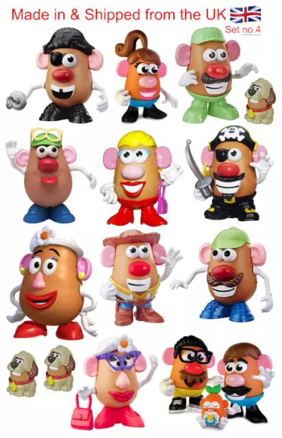 Potato Men Pack of 12 Fridge Magnets funny children's characters Set No.4