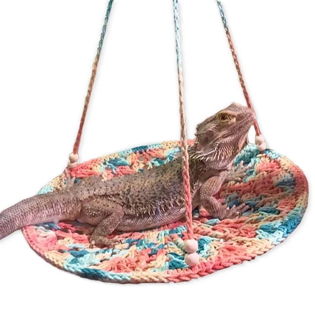 Reptile Hammock Lizard Bearded Lounger Dragon Basking Platform Hanging Swing