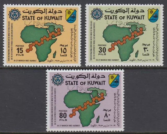 Kuwait 1983 ** Mi.999/01 Afrika Africa Vorderasien Middle East Landkarte Map