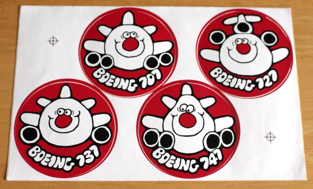 ORIGINAL BOEING ISSUED Boeing 707/727/737/747 Fun Plane Sticker Sheet £ ...