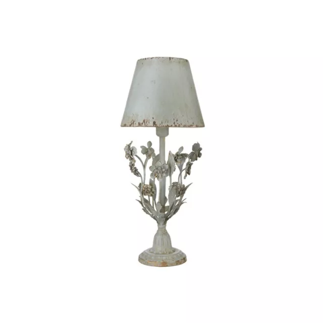 Raz Imports 28.25-inch Blue Distressed Floral Lamp with Metal Shade