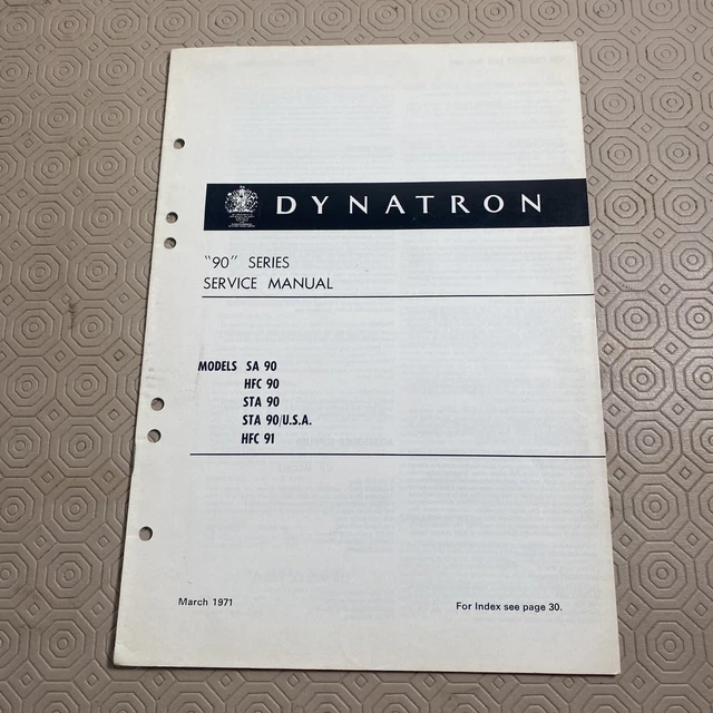 Original Service Manual Dynatron “90” Series
