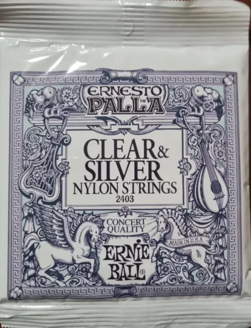 Ernie Ball 2403 Ernesto Palla Clear & Silver Nylon Classical Guitar Strings