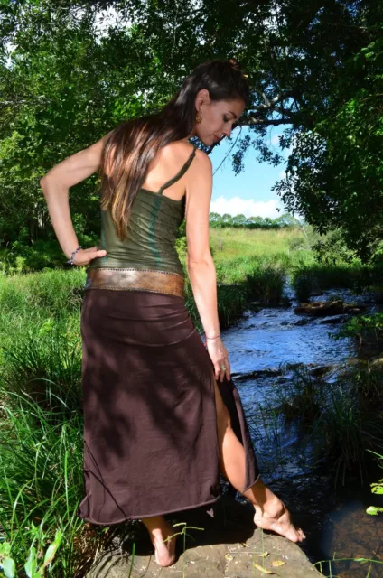 Maxi Split Skirt, Boho Bohemian Hippie Festival Goddess Long Elegant Maternity