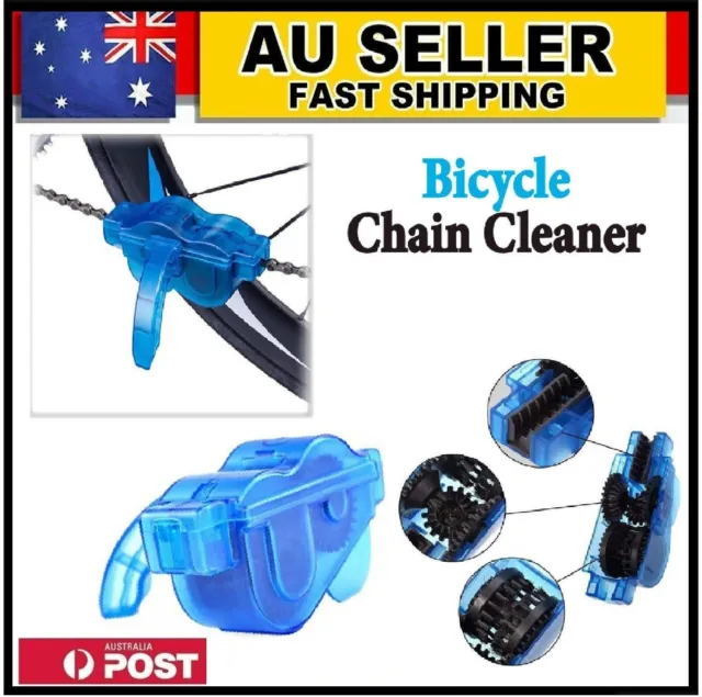 Cycling Bicycle Motorcycle Chain Cleaning Tool Gear Scrubber Blue Brush Cleaner