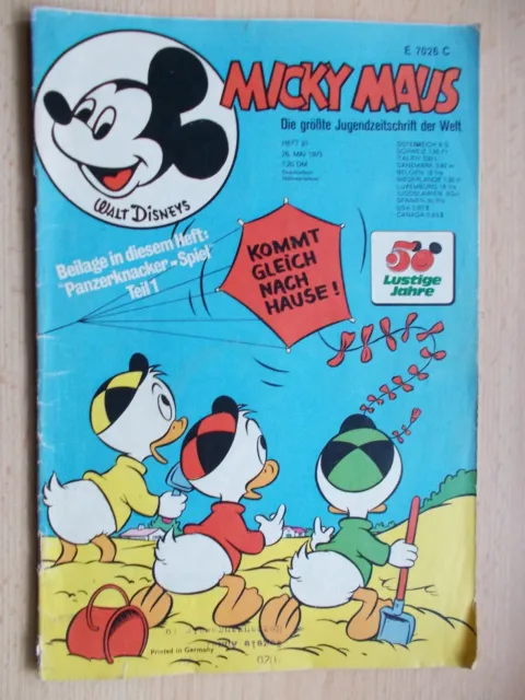 Comics, Hefte, MICKY MAUS, Band Nr. 21/1973 , mit Beilage, Walt Disney, Ehapa