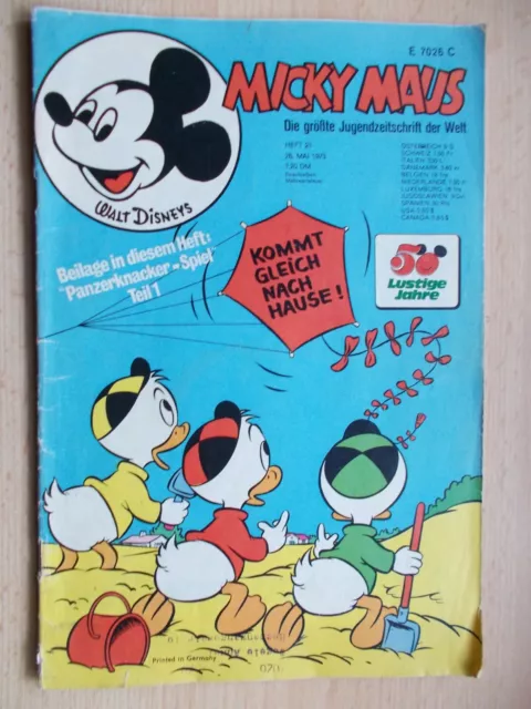 Comics, Hefte, MICKY MAUS, Band Nr. 21/1973 , mit Beilage, Walt Disney, Ehapa