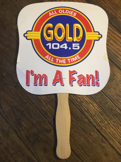 GOLD 104.5 FM Radio Station INDY All Oldies hand fan Indiana 2003 souvenir