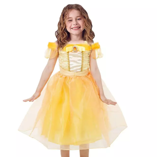 Belle Principessa Vestito Beauty Beast Costume Bambina Carnevale Abito giallo