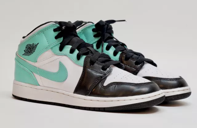 Nike Air Jordan 1 Mid Tropical Twist Black Shoes 554725-132 Sz 4.5Y