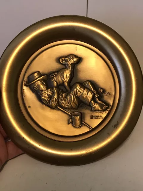 Norman Rockwell Bronze Plate 8” #877/9500 2